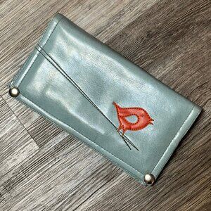 Queen Bee Creations large wallet, blue vegan leather